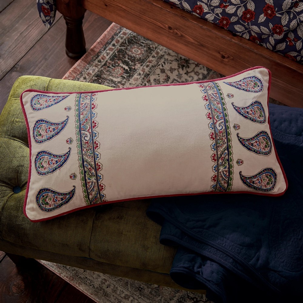 Tapestry Paisley Cotton Cushion by Joules in Multi